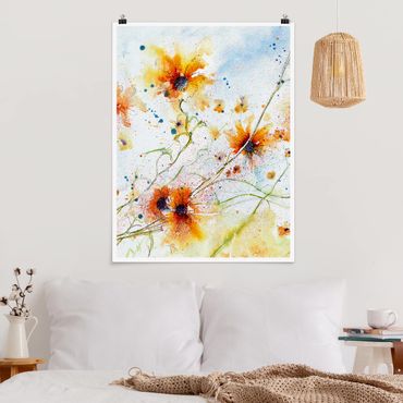 Plakat - Malowane kwiaty