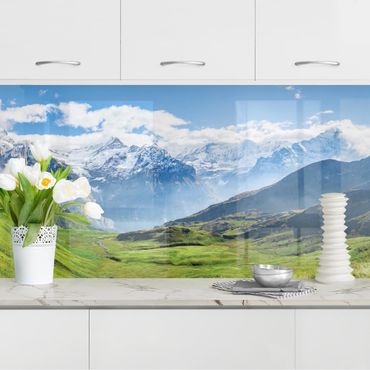 Panel ścienny do kuchni - Szwajcarska panorama alpejska