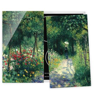 Szklana płyta ochronna na kuchenkę 2-częściowa - Auguste Renoir - Kobiety w ogrodzie