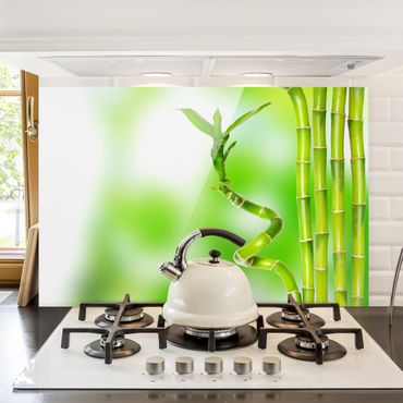 Panel szklany do kuchni - Zielony bambus