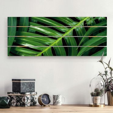 Obraz z drewna - Tropikalne liście filodendrona