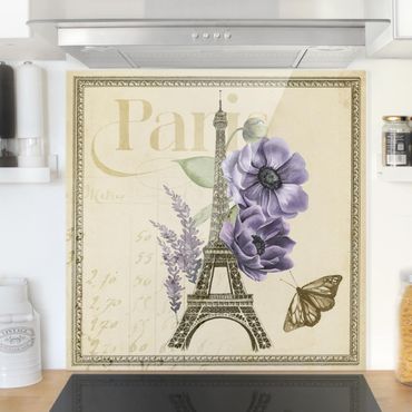 Panel szklany do kuchni - Kolaż Paryż Wieża Eiffla