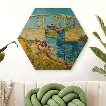 Obraz heksagonalny z drewna - Vincent van Gogh - Most zwodzony w Arles
