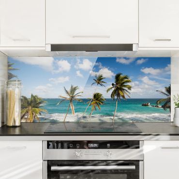 Panel szklany do kuchni - Plaża na Barbadosie