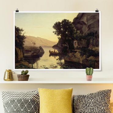 Plakat - Jean-Baptiste Camille Corot - Pejzaż w pobliżu Rivy