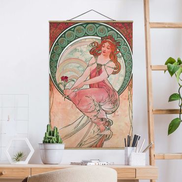 Plakat z wieszakiem - Alfons Mucha - Cztery sztuki - Malarstwo