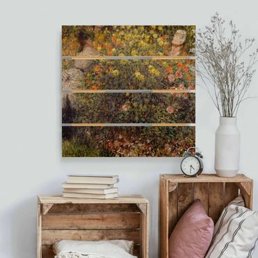 Obraz z drewna - Claude Monet - Ogród kwiatowy