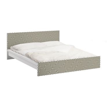 Okleina meblowa IKEA - Malm łóżko 140x200cm - Geometryczny wzór brązowy