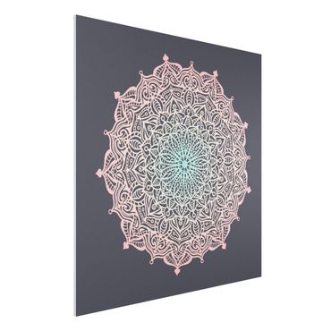 Obraz Forex - Mandala Ornament w kolorach różu i błękitu