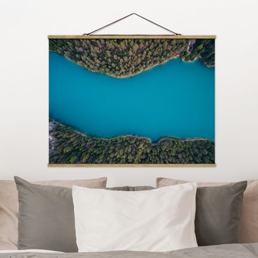 Plakat z wieszakiem - Widok z góry - Deep Niebieski Lake