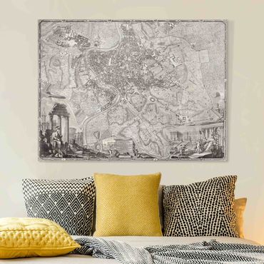 Obraz na płótnie - Mapa miasta w stylu vintage Rzymu