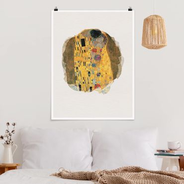 Plakat - Akwarele - Gustav Klimt - Pocałunek