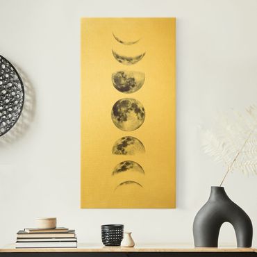 Złoty obraz na płótnie - Siedem księżyców