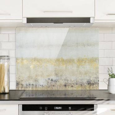 Panel szklany do kuchni - Pola Złotego Koloru I