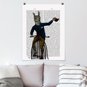 Plakat - Czytanie o zwierzętach - Llama na rowerze