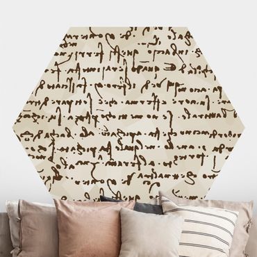 Sześciokątna tapeta samoprzylepna - Rękopis da Vinci