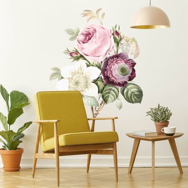 Naklejka na ścianę - Bukiet kwiatów w stylu vintage XXL