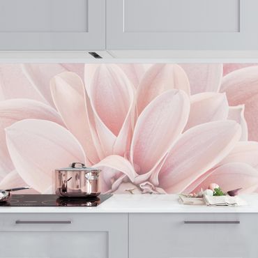 Panel ścienny do kuchni - Dahlia w kolorze pudrowego różu