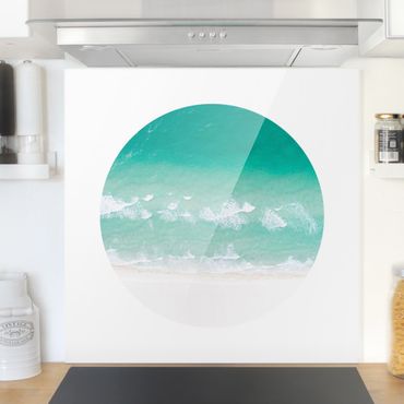 Panel szklany do kuchni - Morze w kręgu