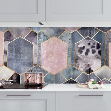 Panel ścienny do kuchni - Art Deco Marble Złoto