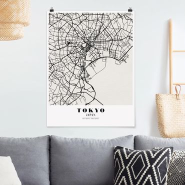 Plakat - Mapa miasta Tokio - Klasyczna