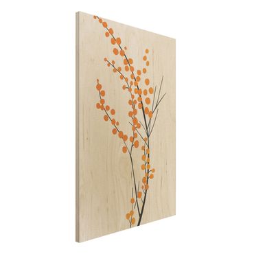 Obraz z drewna - Graficzny świat roślin - Jagody pomarańczowe