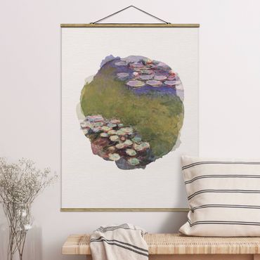 Plakat z wieszakiem - Akwarele - Claude Monet - Lilie wodne