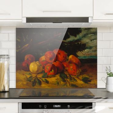 Panel szklany do kuchni - Gustave Courbet - Martwa natura z jabłkami