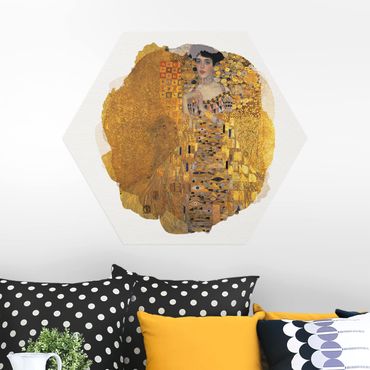 Obraz heksagonalny z Alu-Dibond - Akwarele - Gustav Klimt - Adele Bloch-Bauer I