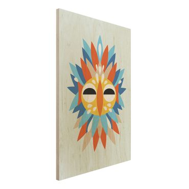 Obraz z drewna - Kolaż Etno Maska - Papuga