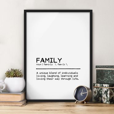 Plakat w ramie - Definicja Rodzina Unikalna