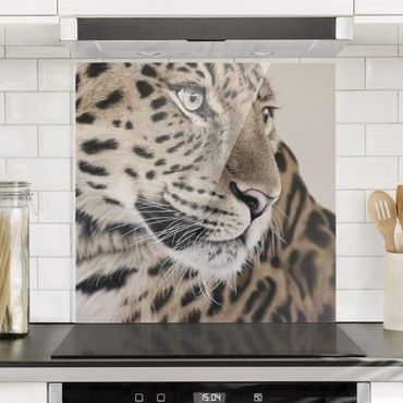 Panel szklany do kuchni - Leopard