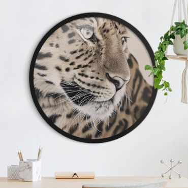 Okrągły obraz w ramie - The Leopard