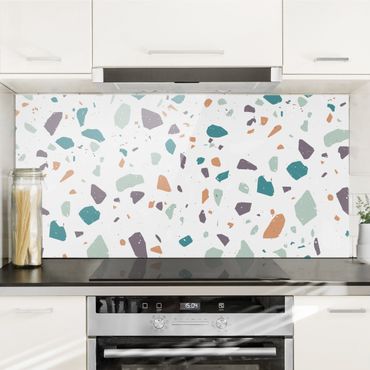 Panel szklany do kuchni - Szczegółowy wzór lastryko Grosseto