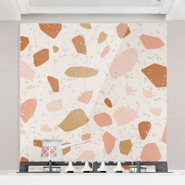 Panel szklany do kuchni - Szczegółowy wzór lastryko Piza