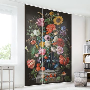 Zasłony panelowe zestaw - Jan Davidsz de Heem - Szklany wazon z kwiatami