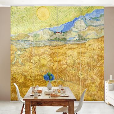 Zasłony panelowe zestaw - Vincent van Gogh - Pole kukurydzy z żniwiarzem