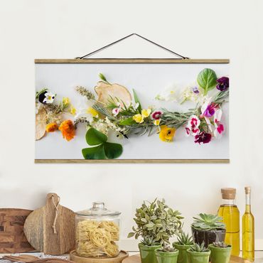 Plakat z wieszakiem - Świeże zioła z jadalnymi kwiatami