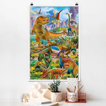 Plakat - Gatunki dinozaurów