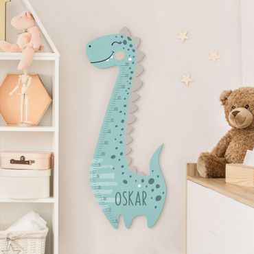 Miarka wzrostu dla dzieci - Dino boy pastel with custom name