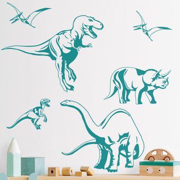 Naklejka na ścianę - Zestaw dinozaurów