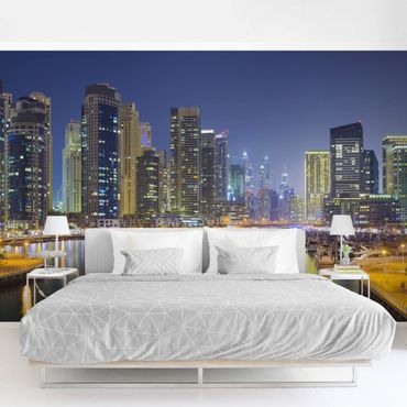 Fototapeta - Nocna panorama Dubaju