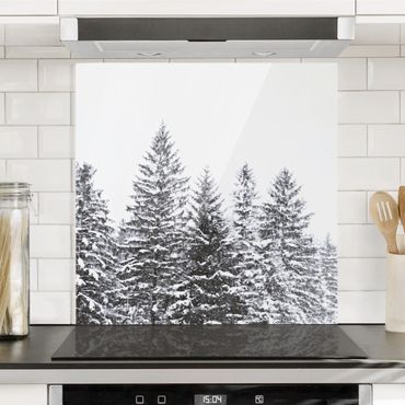 Panel szklany do kuchni - Ciemny zimowy krajobraz