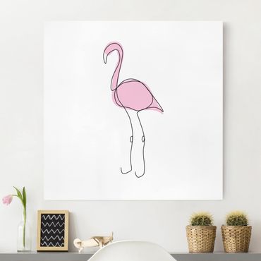 Obraz na płótnie - Flamingo Line Art