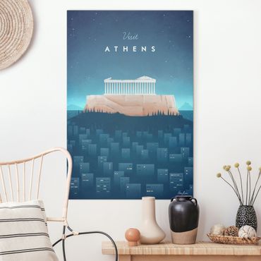 Obraz na płótnie - Plakat podróżniczy - Ateny