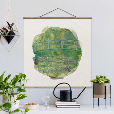 Plakat z wieszakiem - Akwarele - Claude Monet - Mostek japoński