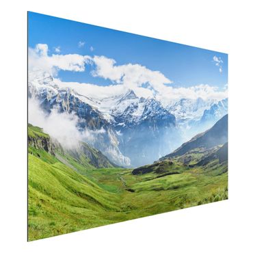 Obraz Alu-Dibond - Szwajcarska panorama alpejska