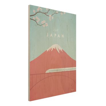Obraz z drewna - Plakat podróżniczy - Japonia