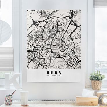 Obraz na płótnie - Mapa miasta Berno - Klasyczna