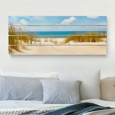 Obraz z drewna - Plaża nad Morzem Północnym